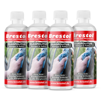 (29,08 /L) 4x 300 ml GLASPOLITUR Scheibenpolitur Grundreiniger alle Glasarten
