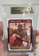2008-09 FLEER NBA #19 LEBRON JAMES CAVALIERS 1988 RETRO SP BGS 9.5 = PSA 10 