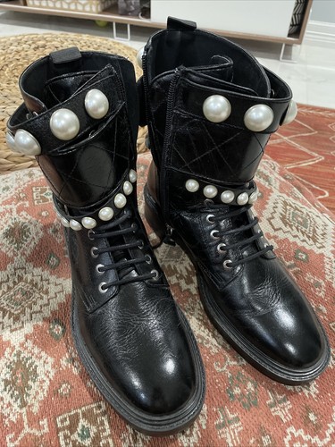 zara pearl boots