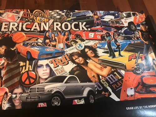 2001 Dodge Hemi Rolling Stones Aerosmith Poster/Banner. Seltener Rock & Roll - Bild 4 von 12