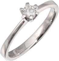 Damenring Ring SolitäR Brillant 0.15 Carat W/Si WeißGold 585 14Kt Krappenfassung