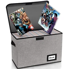 5 Pack Comic Book Storage Boxes, 15.8" X 7.8" X 11.8", Collapsible Comic Shor...