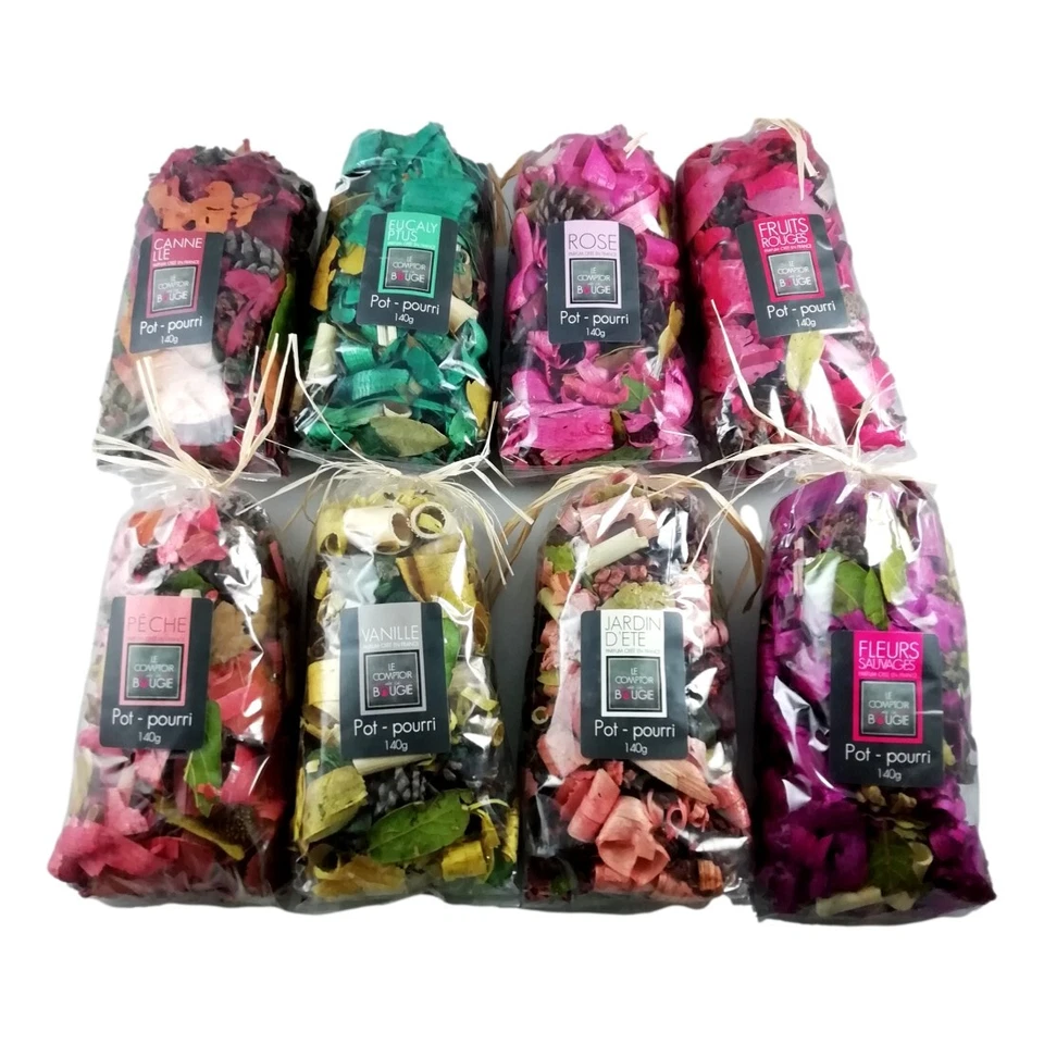 Pot Pourri 140G 10 Parfums Cannelle Eucalyptus Lavande Miel Pêche Vanille Rose - Photo 1/4