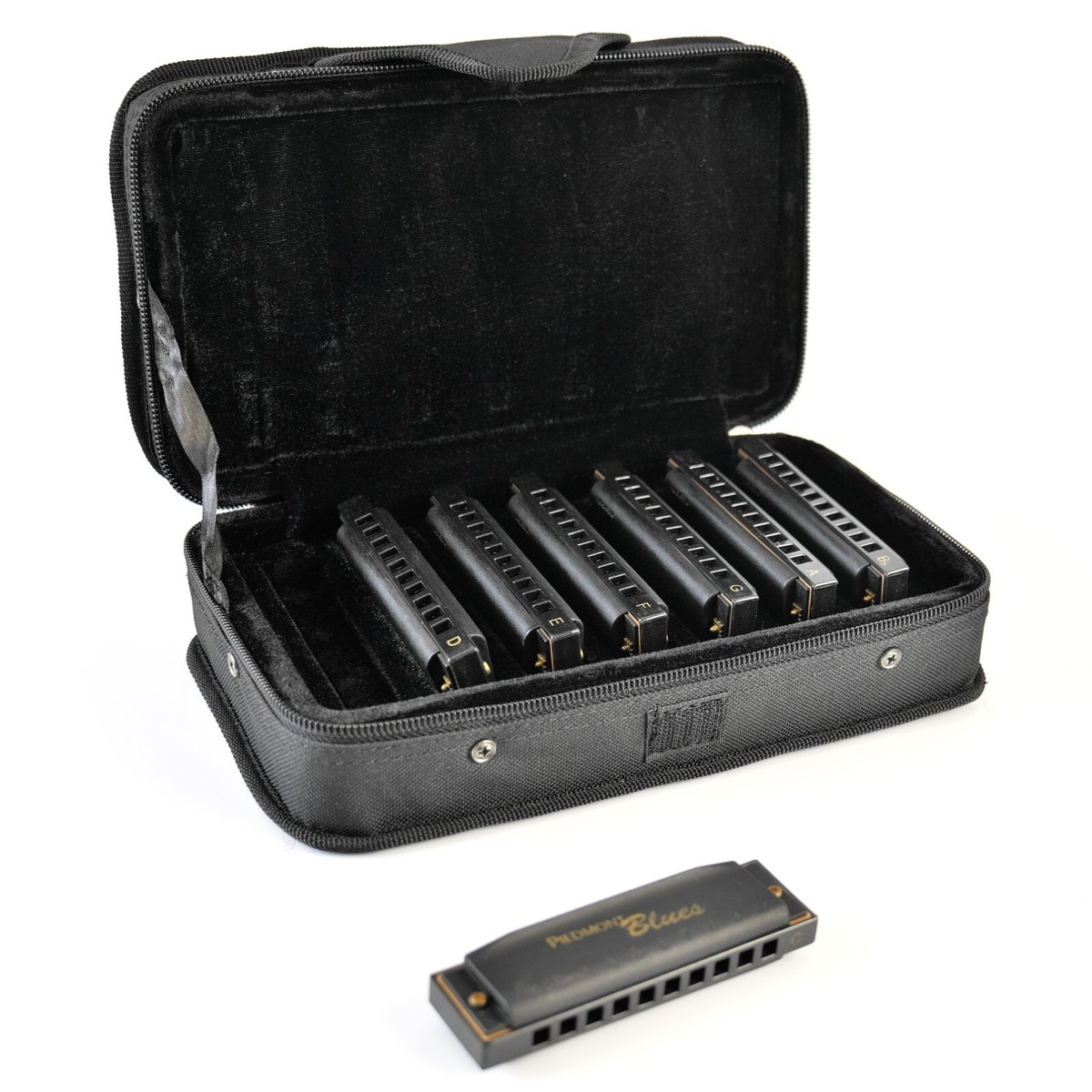HOHNER Piedmont Blues Harmonica Set with 7 Harmonicas & Case