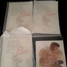 LOT OF 4 VINTAGE ELVIS PRESELY T-SHIRT IRON ON HEAT TRANSFERS NOS 