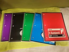 5 ~  Top Flight  Standards 1 Subject Wirebound  Notebook 70 Sheets Ea