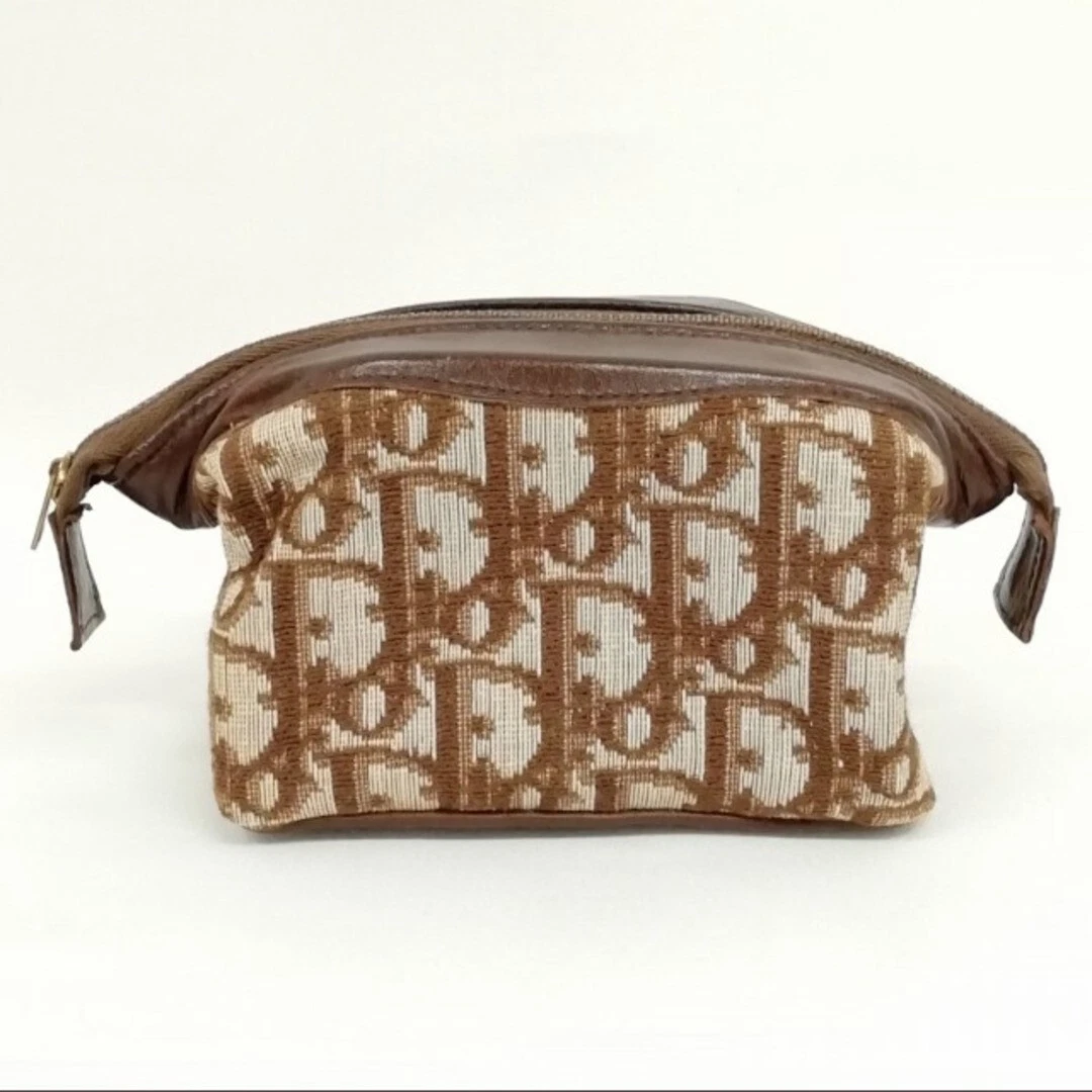 Mini sac pochette Christian Dior sac à main trotteur toile marron 005605K authentique