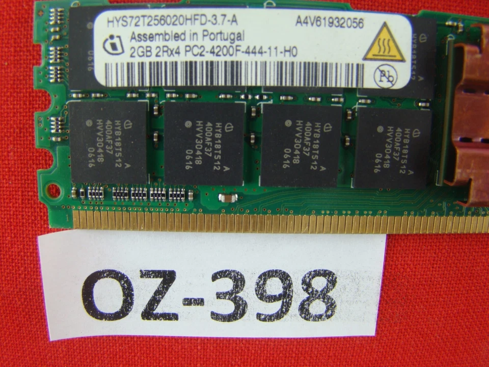 8GB 4x2GB Qimonda DDR2-533 4200F 2Rx4 ECC Fb-dimm HYS72T256020HFD-3.7-A #OZ-398 - Image 2 of 2