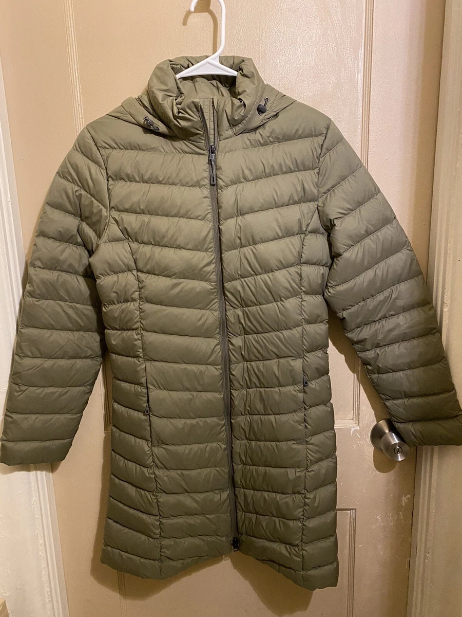 Patagonia Womens Down Parka Coat Gray Puffer Goose Jacket Long