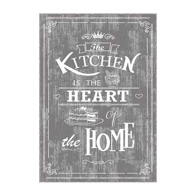 Küchenteppich 90x130 cm Polyester Kitchen Grau