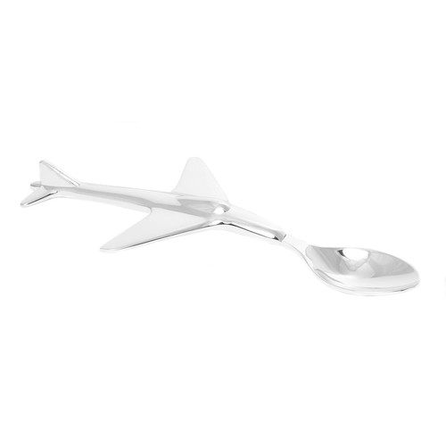 Cucchiaio Bambini Flugzeuglöffel Argentato Regalo Battesimo con Incisione - Picture 5 of 14