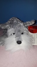 Russ Berrie Plush Dog  Gin  Grey Schnauze 8" Floppies Stuffed Animal W/Tag