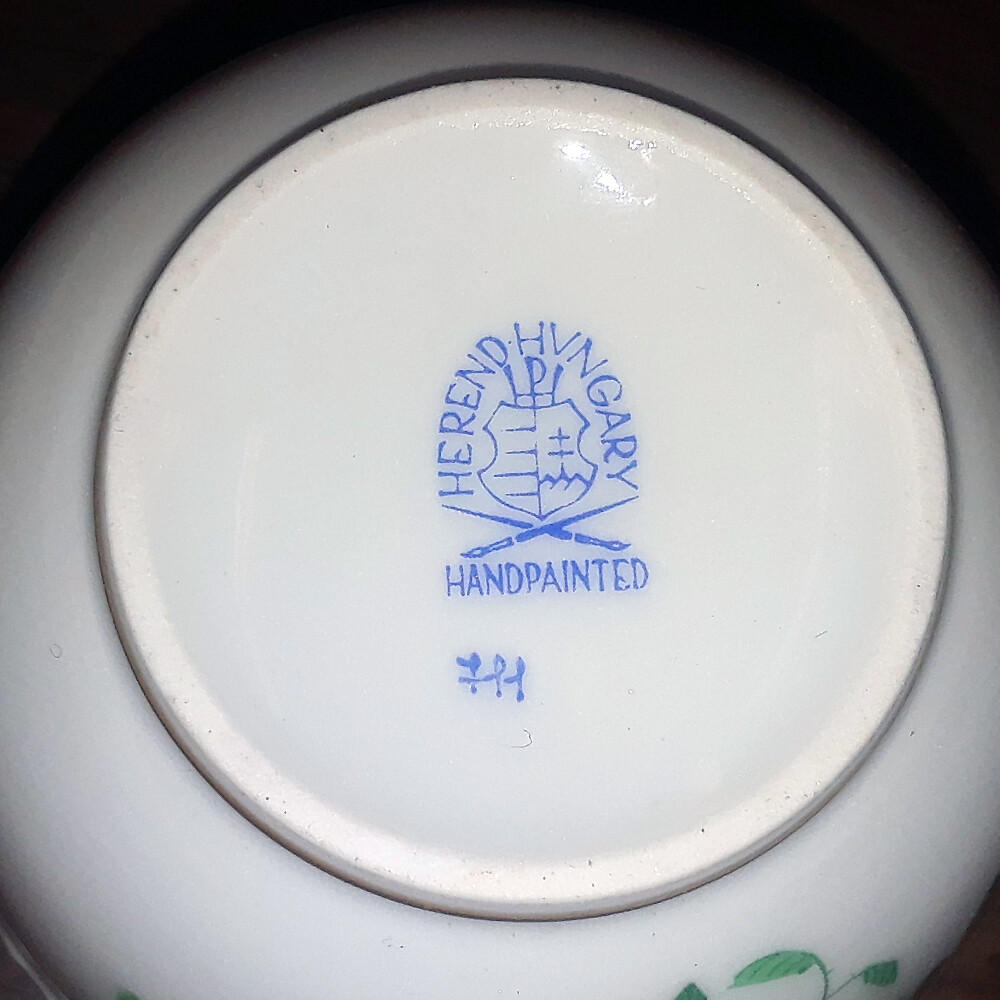 HEREND CHINESE BOUQUET GREEN Demi Espresso Cup & Saucer 711 HEREND CHINESE BOUQUET GREEN Demi Espresso Cup & Saucer 711