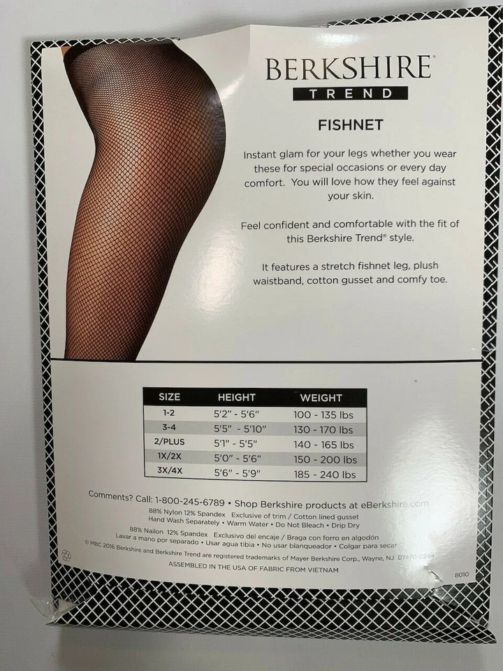 Womens Berkshire Sheer to Waist Stretch Fishnet Pantyhose NEW! - Image 2 of 2