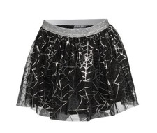 Halloween Tutu Skirt Infant Toddler Size 18M Girl's Black SILVER SPIDER WEB