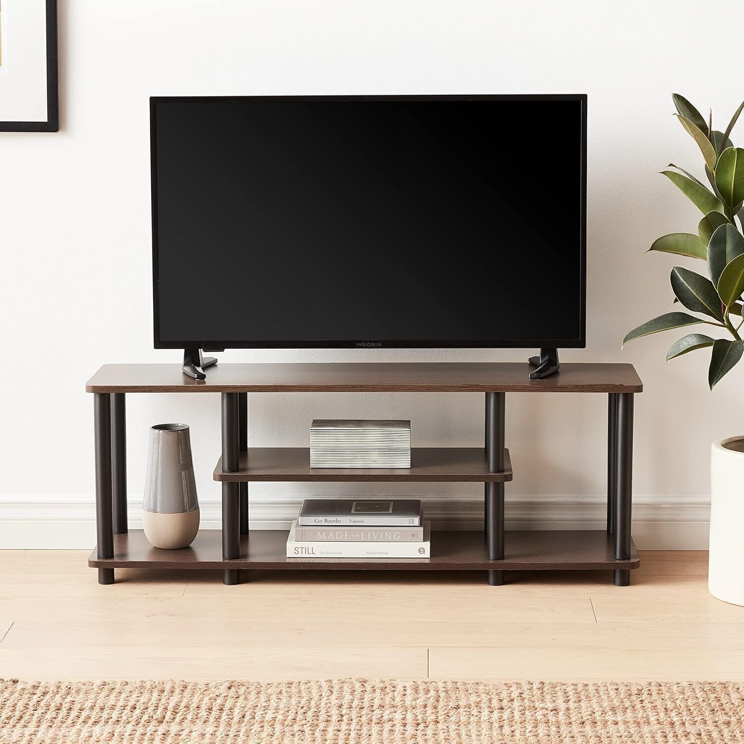 Up To 50 Inch Tv Round Tubes Dark Brown / Black