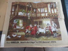 Needlepoint Canvas Rico Gobelin W Germany After the Hunt Bennett 28x24 HUGE