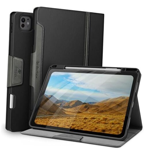 iPad Pro 13 Inch M4 Case 2024 with Pencil Holder in Black