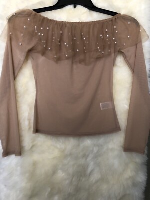 NUDE SHEER MESH TOP SEXY Sz: M | eBay