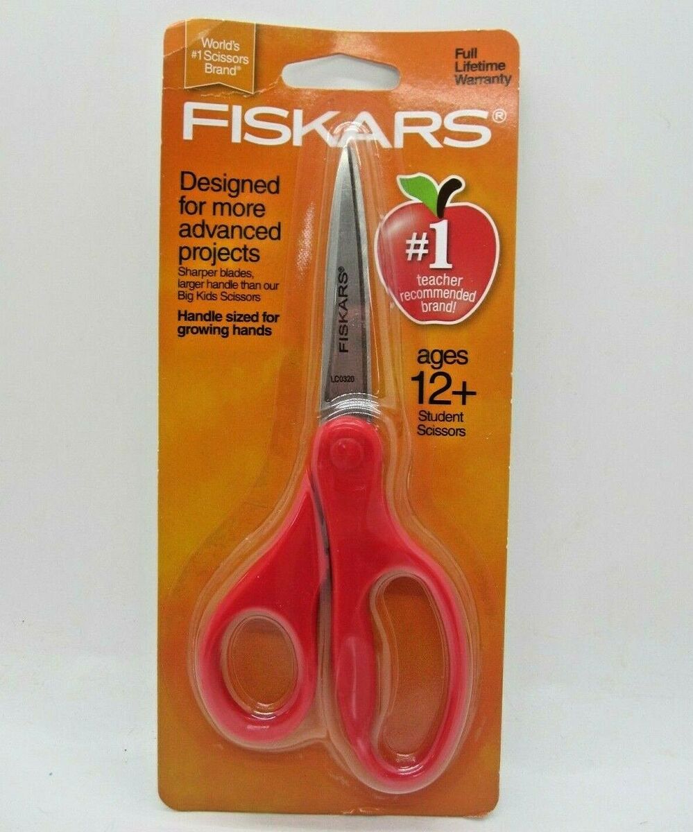 Fiskars 7 Student Scissors Stainless Steel Blades Choice of Color Ages 12+