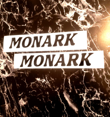 MONARK Boat Decals Stickers 13'' Gloss WHITE (NOT BLACK) Die-Cut (2) Fast USA!