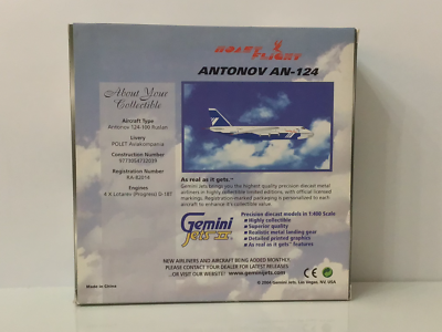 Gemini jets 1:400 Polet Aviakompania Antonov AN-124 | eBay Gemini jets 1:400 Polet Aviakompania Antonov AN-124 | eBay