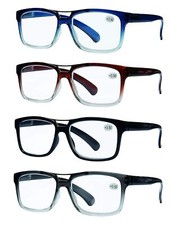 READING GLASSES 4 Pack Unisex Best Value Top Bar Style Quality Men and Women