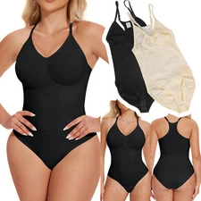 Racerback Bodysuit for Women Tummy Control Shapewear Unseamed Defining Slimming