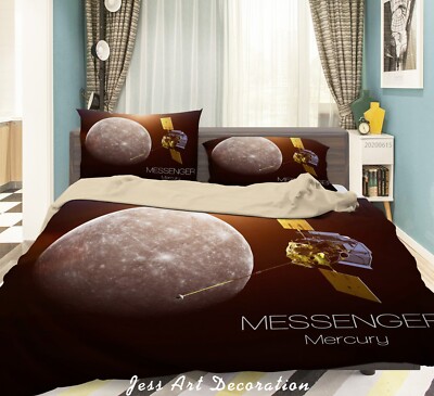 3D Planet Satellite Space Glowing Quilt Cover Set Bedding Sets Pillowcases 64