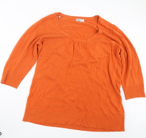Matalan Womens Orange Round Neck Acrylic Blend Jumper Size 20