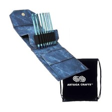 Lykke Indigo 6-Inch 15cm Crochet Hook Set Birchwood US Sizes E-4, F-5, G-6,...