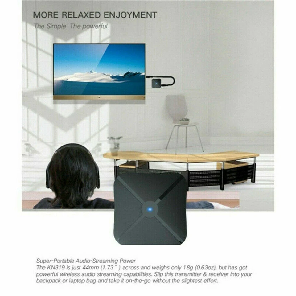 2in1 Bluetooth Transmitter Receiver Wireless Adapter TV Home Stereo  Audio LOT - Image 2 of 4