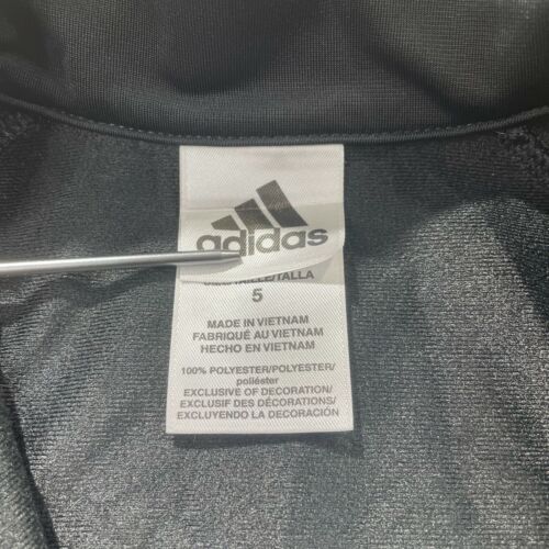 Adidas Youth Boys Jacket Black White Zip Up Size 5 - Picture 8 of 9