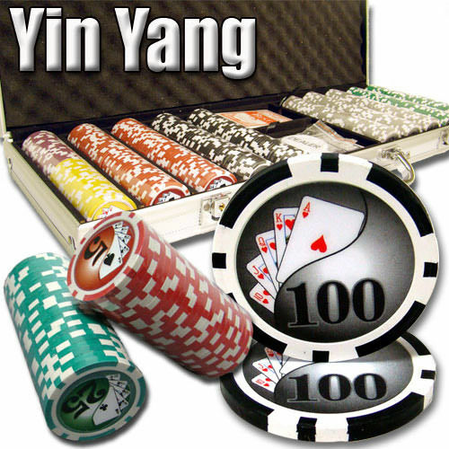 New 500 Yin Yang Poker Chips Set with Aluminum Case - Pick Denominations! - Picture 1 of 7