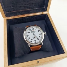 Shinola The Runwell White Dial Leather Argonite 1069 Quartz Men's New Watch 47mm