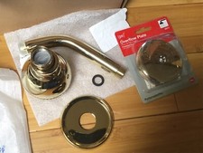 danze Polished brass shower head, arm,   Diverter Faucet And Overflow Plate  