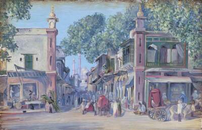 Marianne North The Street of Blood Delhi 1880 17''x 22'' Archival Art Print