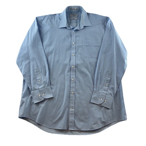 Van Heusen Long Sleeve Shirt Men XXLarge Blue Check Classic Fit Casual Dress - Picture 2 of 10