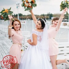 8pcs White Purple Satin Hair Ties Scrunchies Bridesmaid Favors