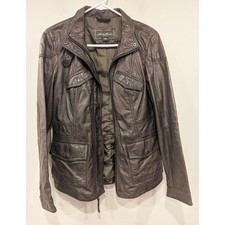 Eddie Bauer Dark Brown 100 Lamb Leather Jacket Size Small