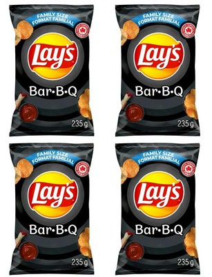 Lay's Bar-B-Q Flavored Potato Chips, 220g (4 Pack)