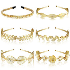 6 Pcs Leaf Headbands Set Pearl Headbands for Women Greek Goddess Accessories Flo