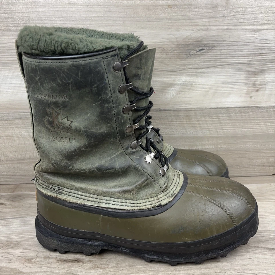 Botas de nieve Sorel Dominator de cuero con cordones y forro de cuero ribete de piel para hombre 11’s Foto 2 de 4