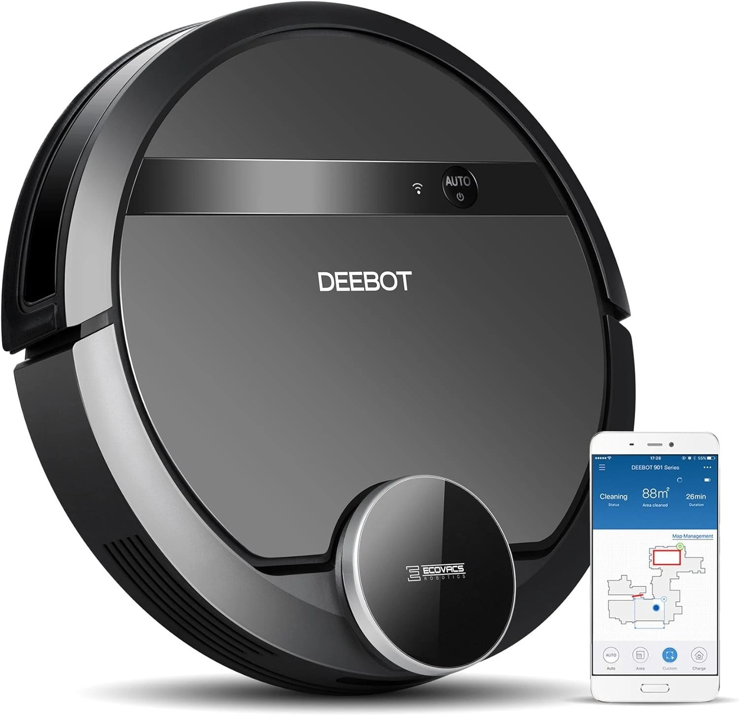 Ecovacs Deebot 901 Robotic Vacuum Cleaner with Smart Navi 3.0 w/ Accessories