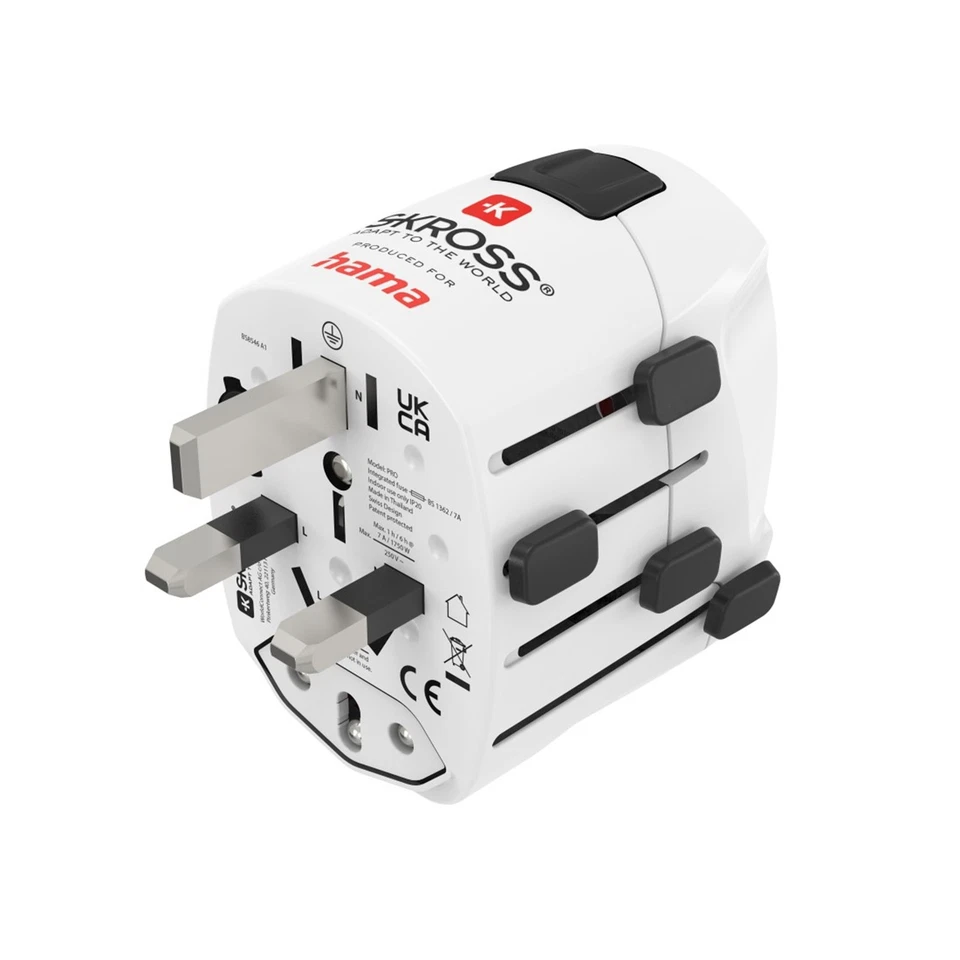 Hama Universal Reiseadapter Reisestecker Weltweit 150 Länder Netzadapter 3-polig - Bild 3 von 4