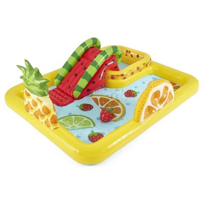 Intex Fun'N Fruity Outdoor Inflatable Kiddie Pool Play Center Slide (Open Box)
