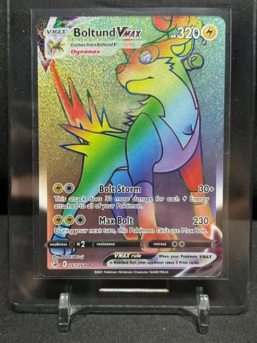 Boltund VMAX 267/264 Rainbow Secret Rare Holo Pokémon 2021 Fusion Strike NM