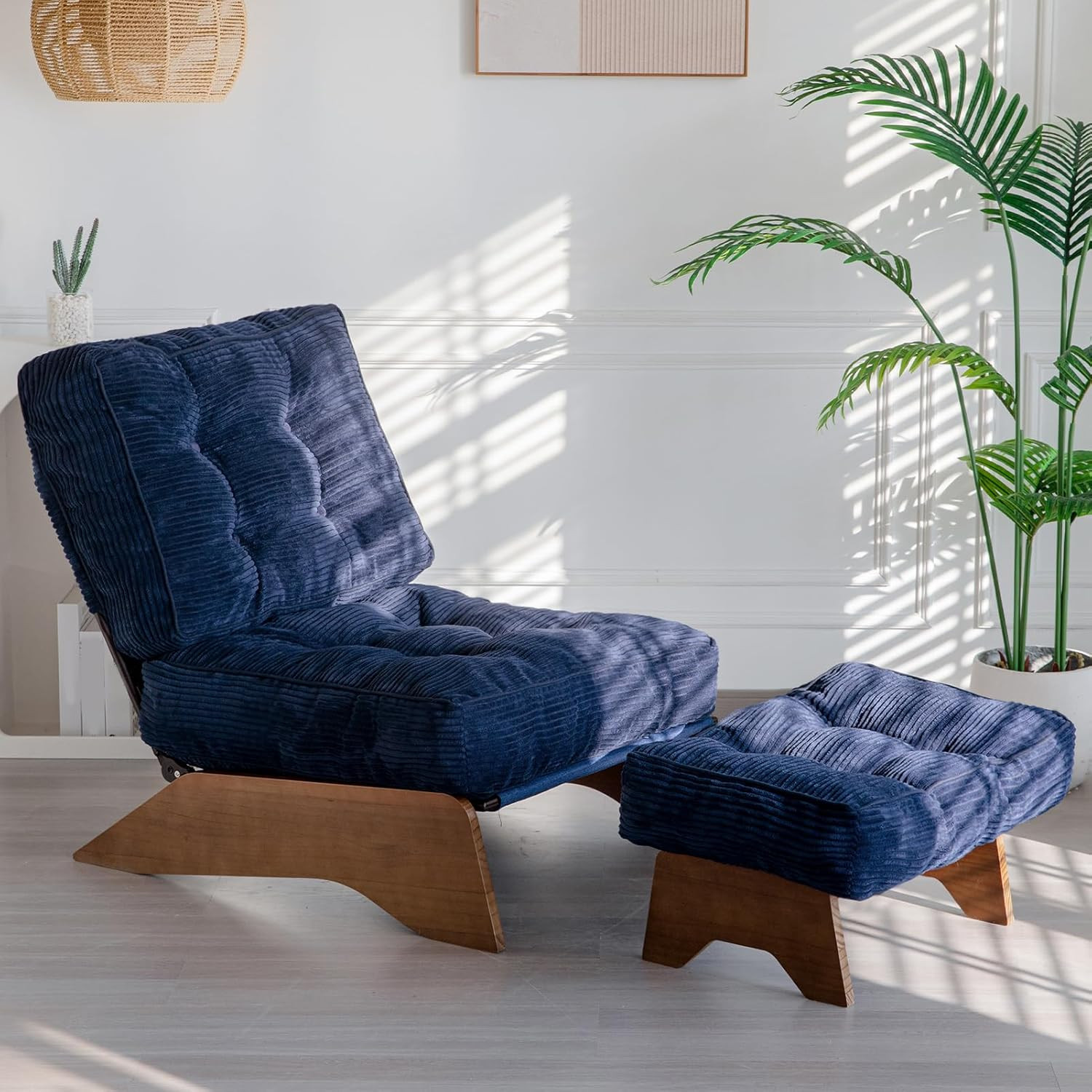 & Ottoman Set With Adjustable Backrest For Cozy Relaxation
