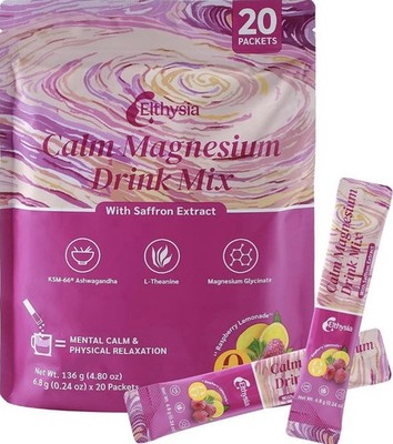 Calm Magnesium Powder Drink Mix   Premium Cortisol & Sleep Support Supplement