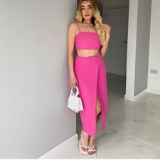 ZARA 2 Piece Wrap Pareo Midi Skirt  Top